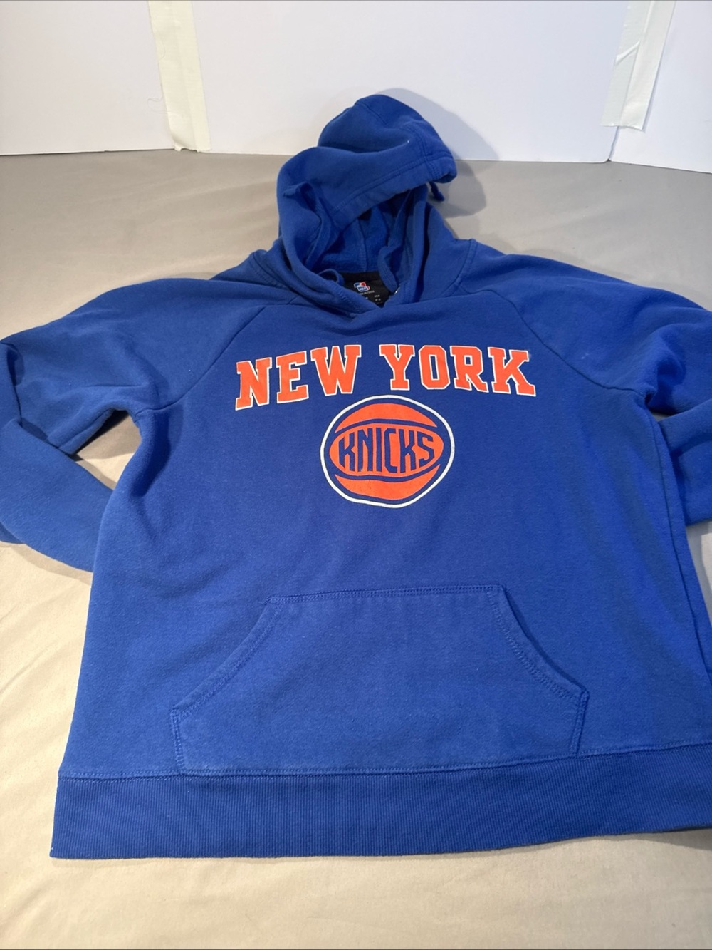 NBA New York Knicks Royal Blue Pullover Hoodie with Orange Logo